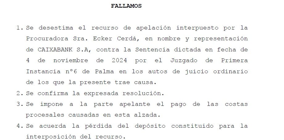 Fallo sentencia AP Palma