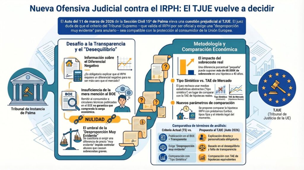 Un jugado de Palma vuelve a cuestionar ante el TJUE la interpretación del Tribunal Supremo sobre el IRPH